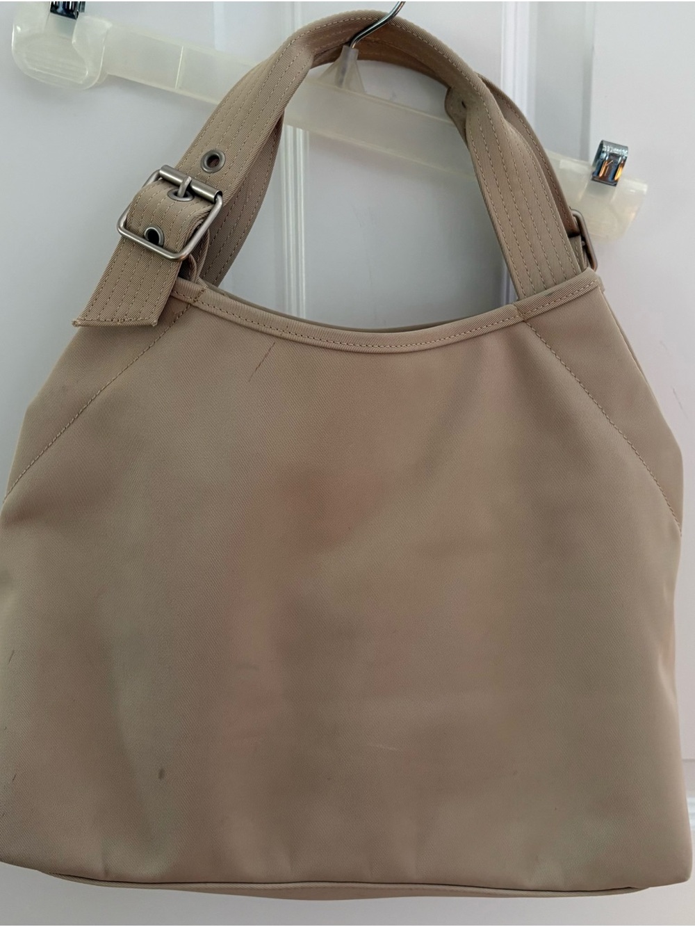 Vintage GAP Beige Shoulder Tote Bag with Buckle Handles